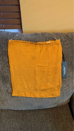 Haute Monde mustard yellow tube top