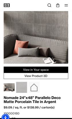 Nomade 24"x48" Parallelo Deco Matte Porcelain Tile in Argent