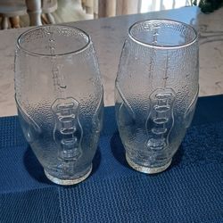 Libbey Football Shaped Drinking Glasses