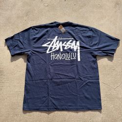 NWT STUSSY HONOLULU Chapter Tee Limited NAVY BLUE T-SHIRT XL