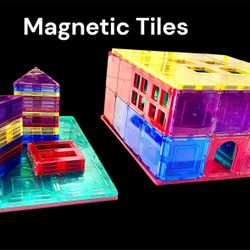 Magnetic Building Tiles - With 3 Base Plates