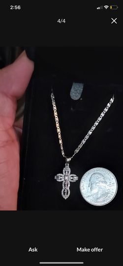 18 inch Diamond cut chain with sterling silver