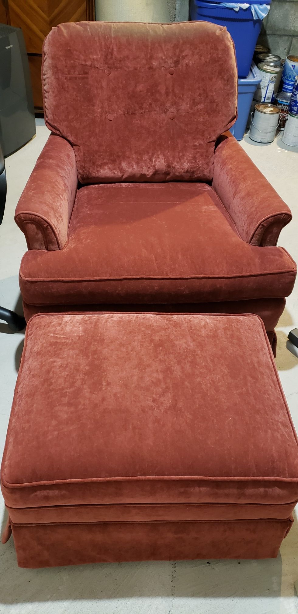 Chair and ottoman, sofa