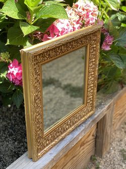 Vintage Square Glass Mirror 14.5 X 14.5 Inches