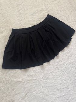 New 1x l black pleated short stretchy mini skirt festival goth gothic emo Lolita