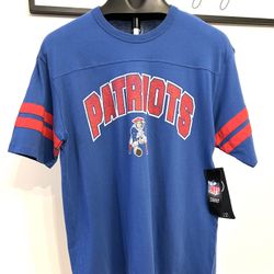NWT 47 Men New England Patriots Jetty Blue Color T-Shirt Size L NFL Football