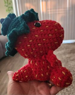Crocheted, Handmade, Strawberry Dinosaur