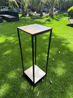 Like New Tall Modern Rustic Narrow Accent Table (12” x 12” x 34”)