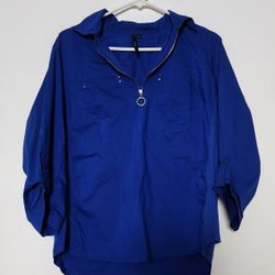 Women's Blue Half Zip Blouse Size L