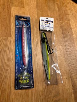 Striker flat-sided vertical jig (200gr) & Kings saltwater glow jig