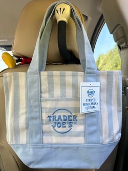 Trader Joe's Striped Mini Canvas Tote Bag - Multiple Colors @$20
