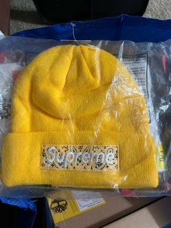 Supreme Yellow Bandana Beanie