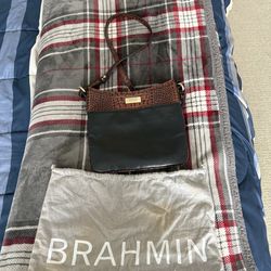 Leather brown and black Braham shoulder pocketbook-9 by 10
