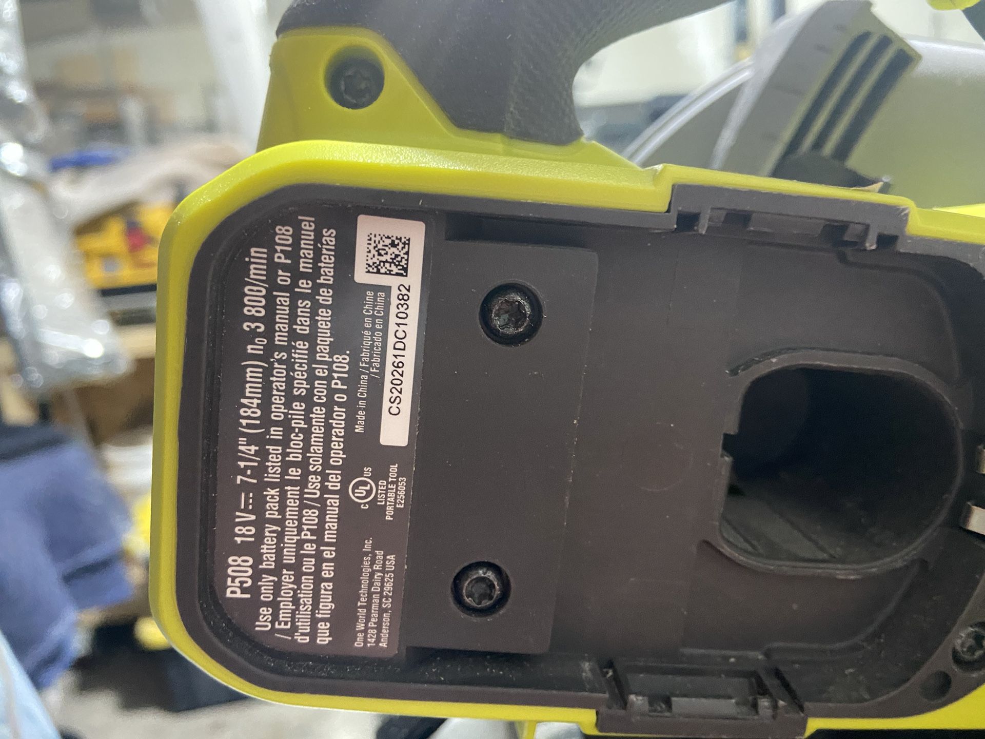 Ryobi on sale p508 manual