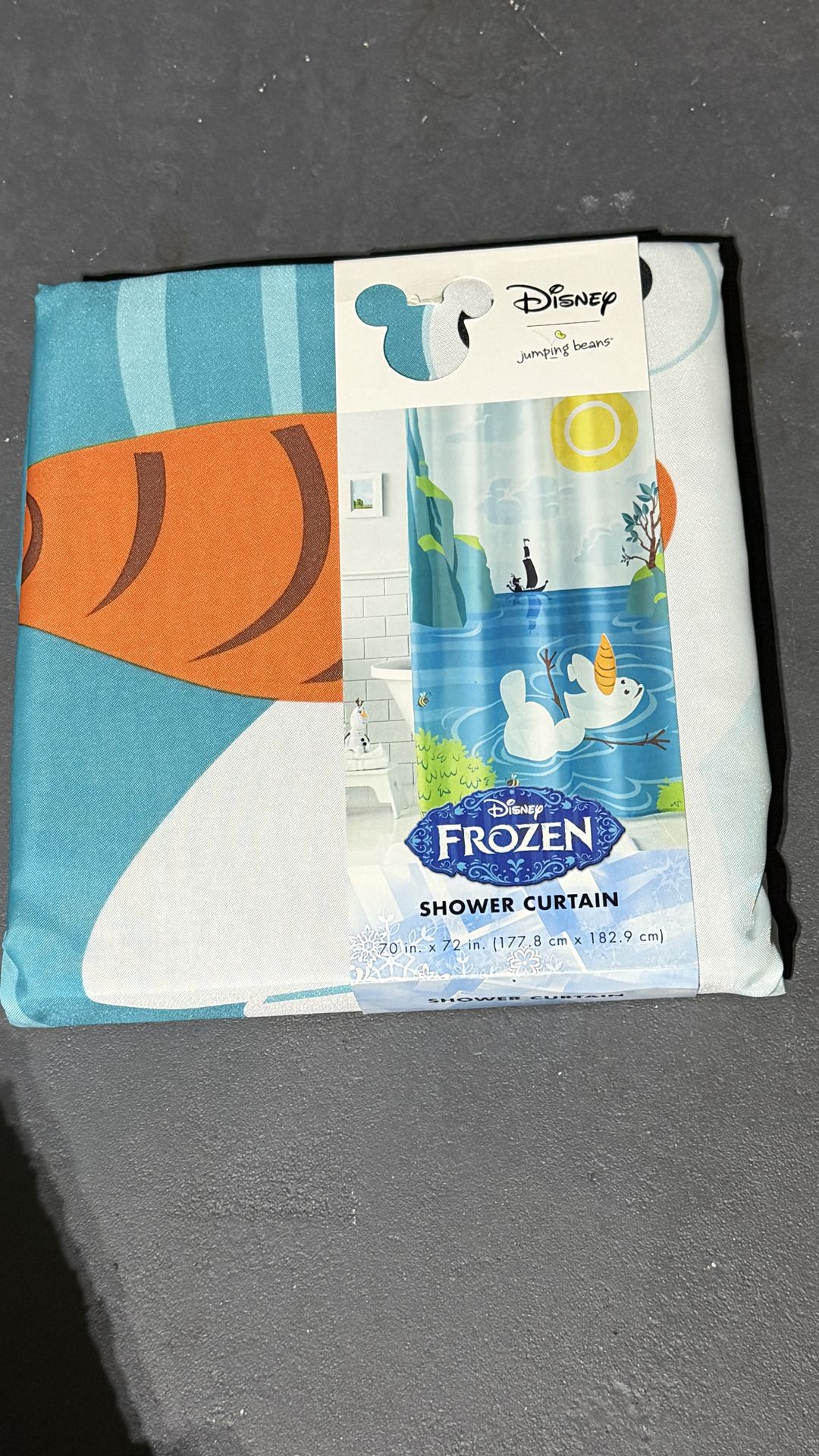 Frozen shower curtain