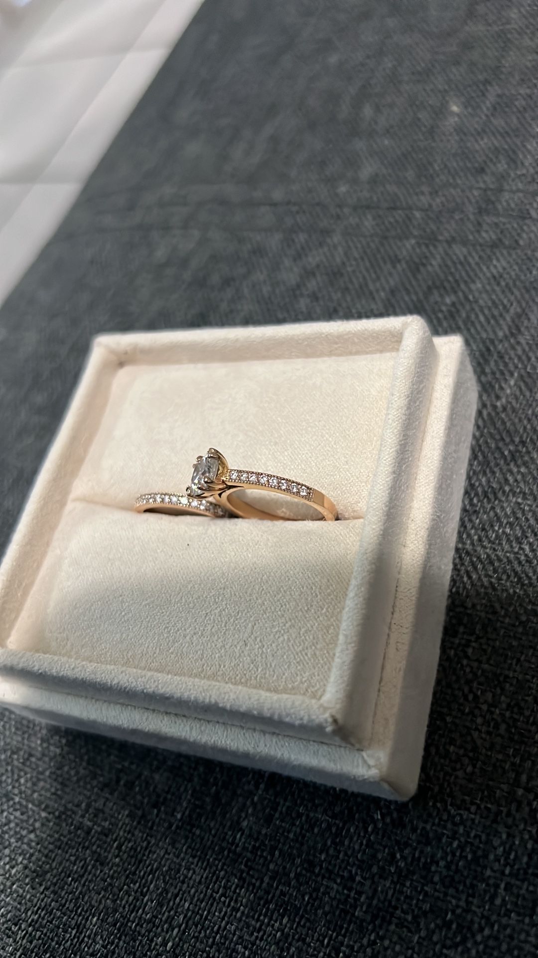 Engagement And Wedding Band With Diamonds Size 4