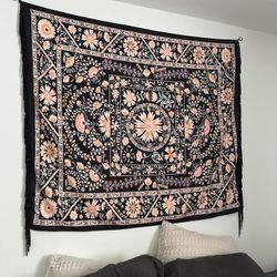 Wall Tapestry Hanging Bohemian Mandala Flower Floral Vine Medallion with Tassels 