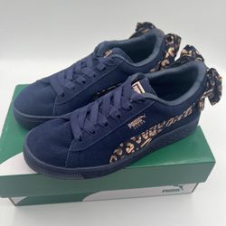 Puma Suede Bow Peacoat-Rose Gold Sz Kids Girls 3c New