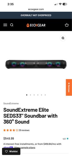 32 inch sound bar and 8 inch subwoofer EcoxGear 32 inch sound bar and 8 inch subwoofer