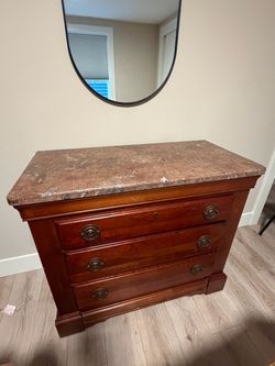 3 drawer dresser / bedside table / stone top