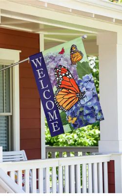 Large Monarch Butterfly ‘Welcome’ Spring House & Garden Flag