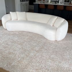 Beige Boucle Sofa