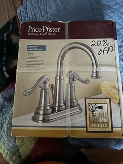 Price Pfister Ashfield 43-Ypok Lavatory Sink Faucet with Pop-up Satin Nickel Fin