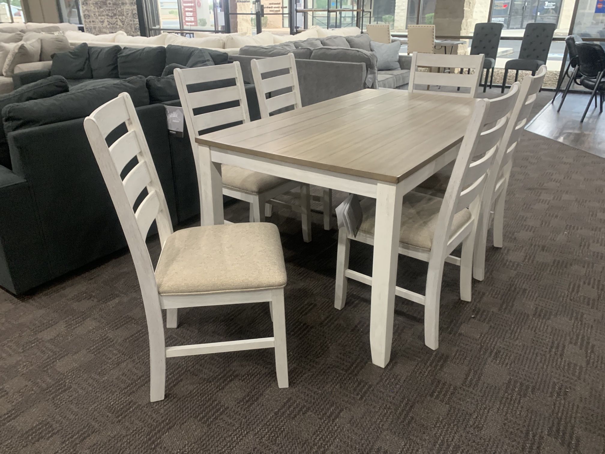New White Dining Kitchen Table Set