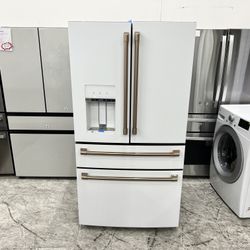 GE Cafe 4 door French door refrigerator in white CVE28DP4NGW2