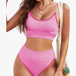 Herseas Womem 2 Piece High Waisted Bestselling Bikini Set Color Block Swimsuit 2025 Summer Beach Swim 🩱 