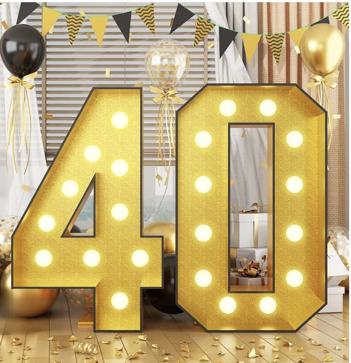 Brand New 4FT 40th Birthday Party Light Up Sign