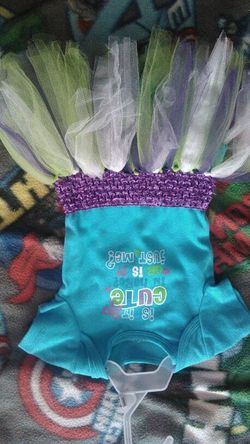 0-3 handmade tulie onesie dress