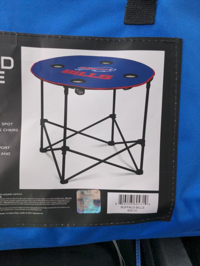 Buffalo Bills Round Fold Up Tailgating Table