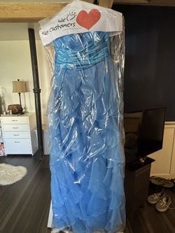 Blue Evening Event Red Carpet Prom Dress