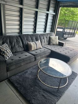 Gray L-Shape Chaise Sectional Sofa (Delivery)