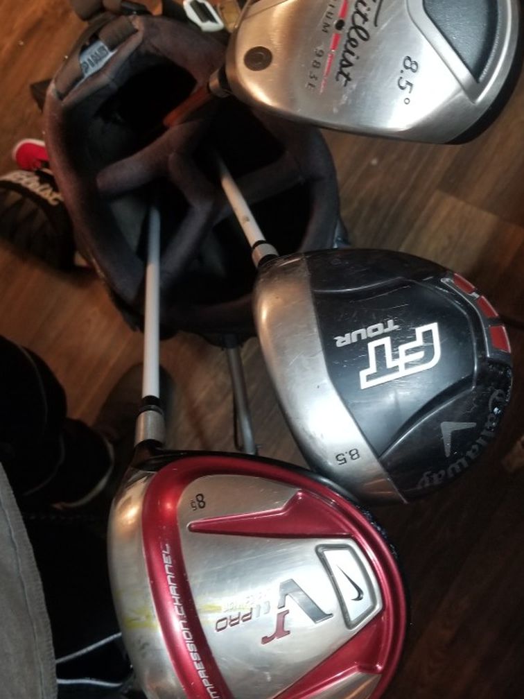 Ping Golf Bag With 3 Clubs