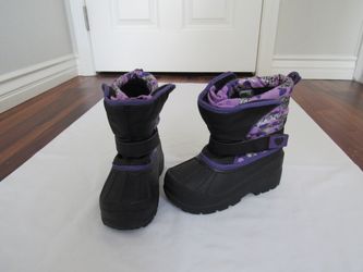 Girls Children's 11 Purple/Black Snow Boots, Athletch