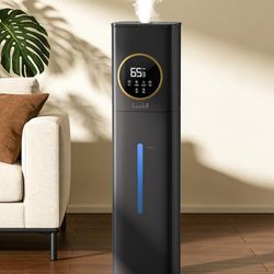 2.1Gal/8L Humidifier large room with Essential Oil Diffuser, Top Fill Whole House Cool Mist Humidifiers for Plants Baby Kids Adults(Black)