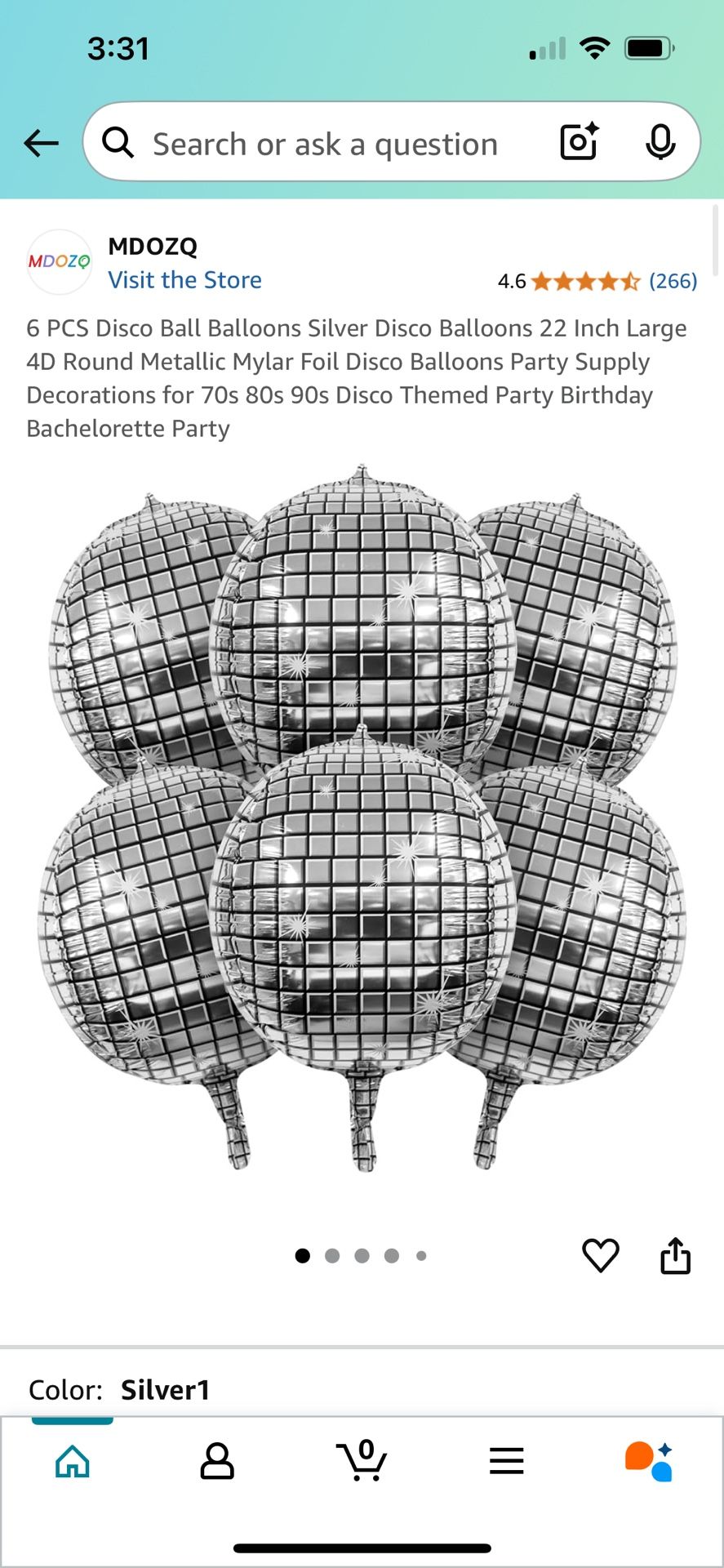 12 Pieces 18 inches Disco Ball Balloons