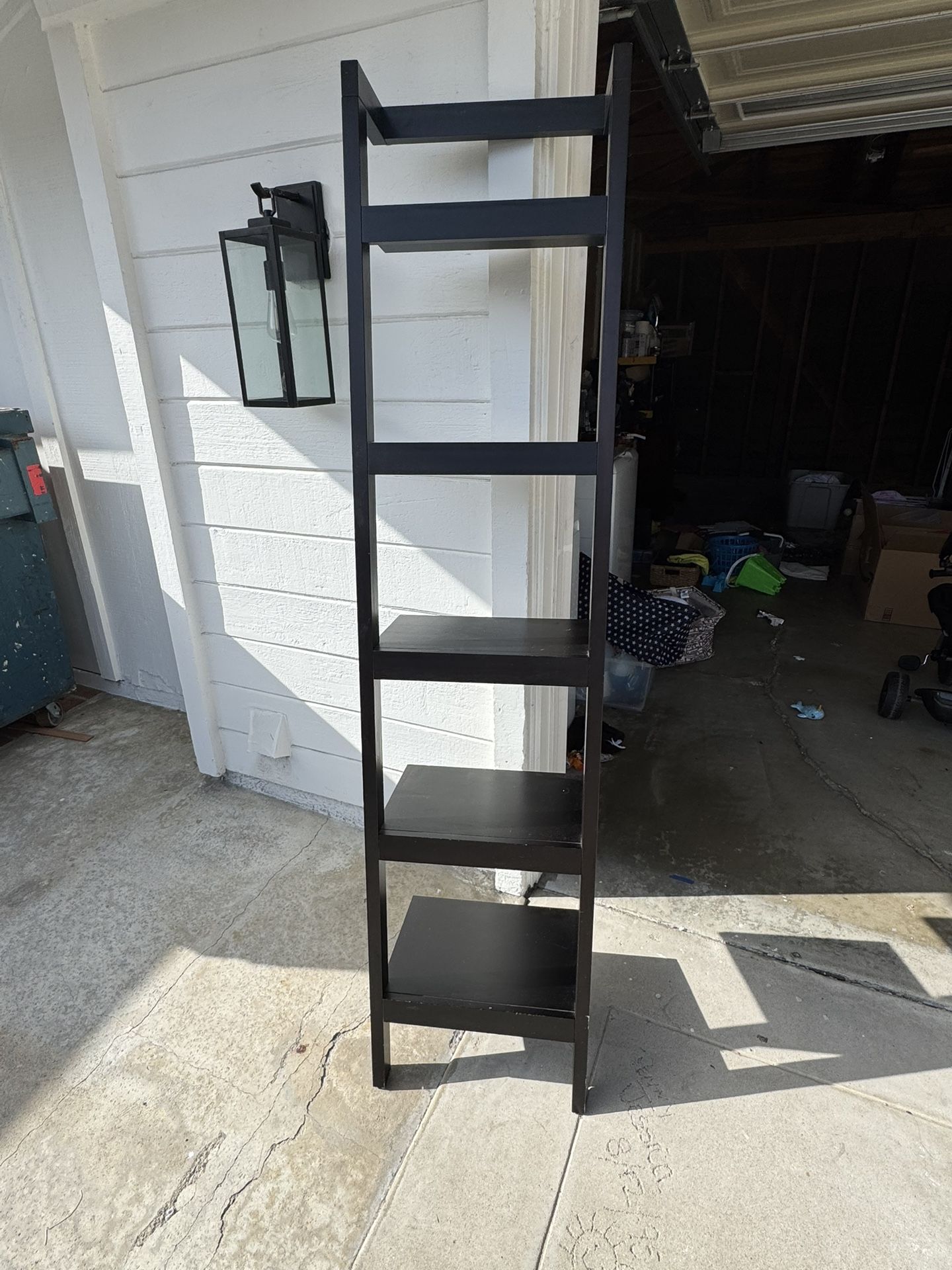 Pottery Barn Dark Wood Ladder Shelf