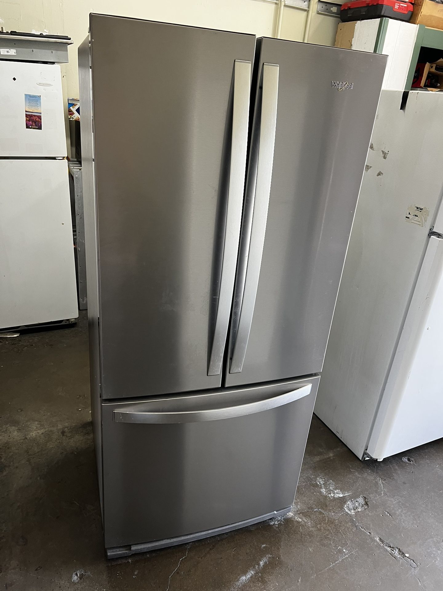 Whirlpool 30”wide French Style Stainless Steel Refrigerator