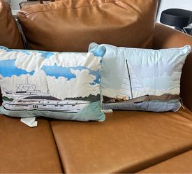 Nautical/Sail Boat Throw pillows x2