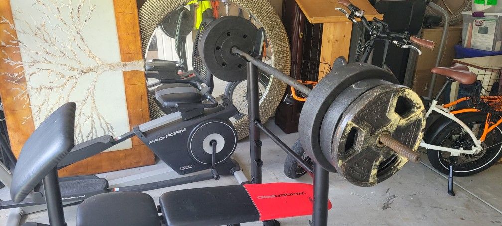 Weight Bench Weider Pro With 130 L S In Weights