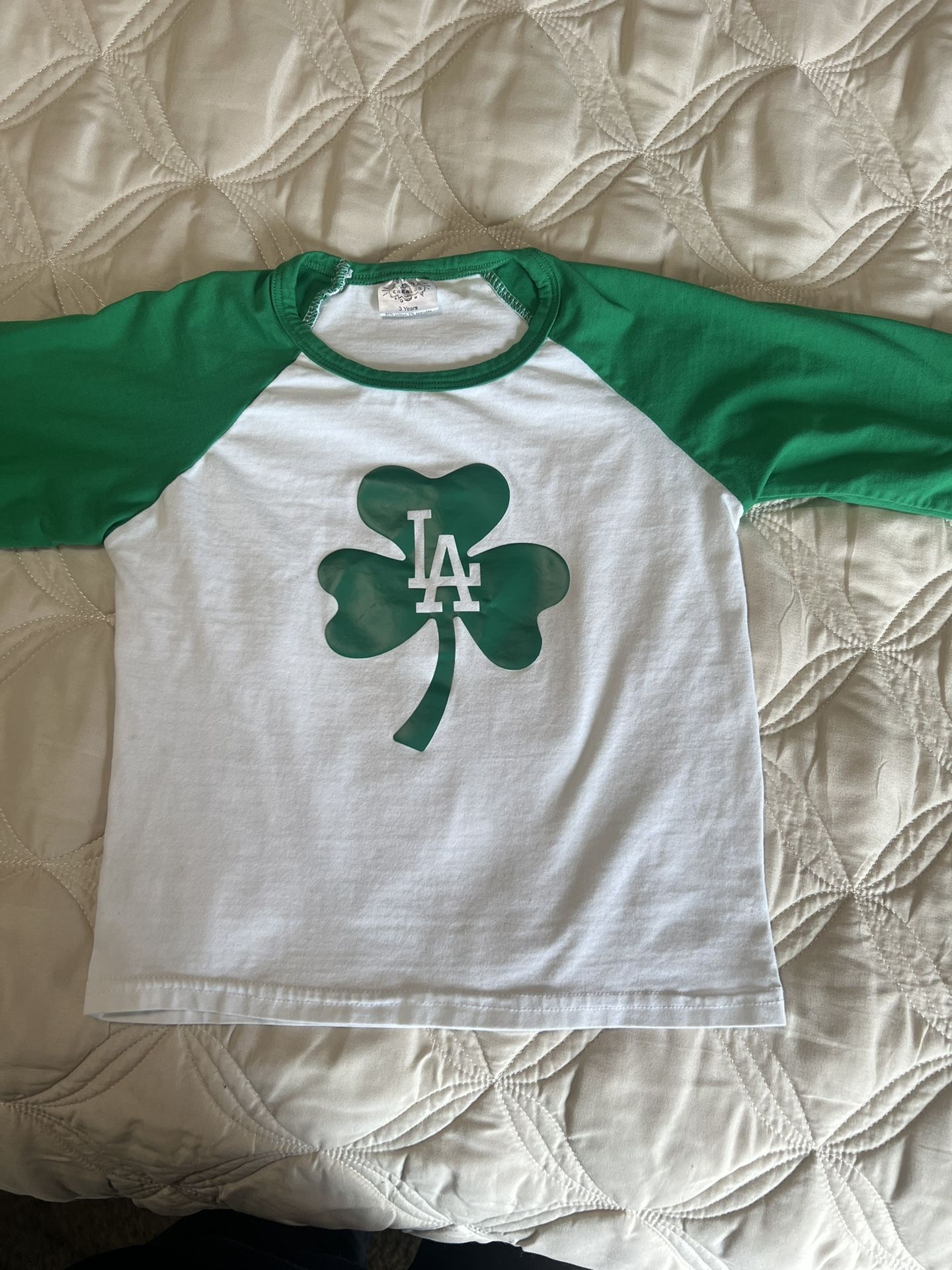 Toddler LA Dodgers Inspired St Patrick’s Day Baseball Shirt