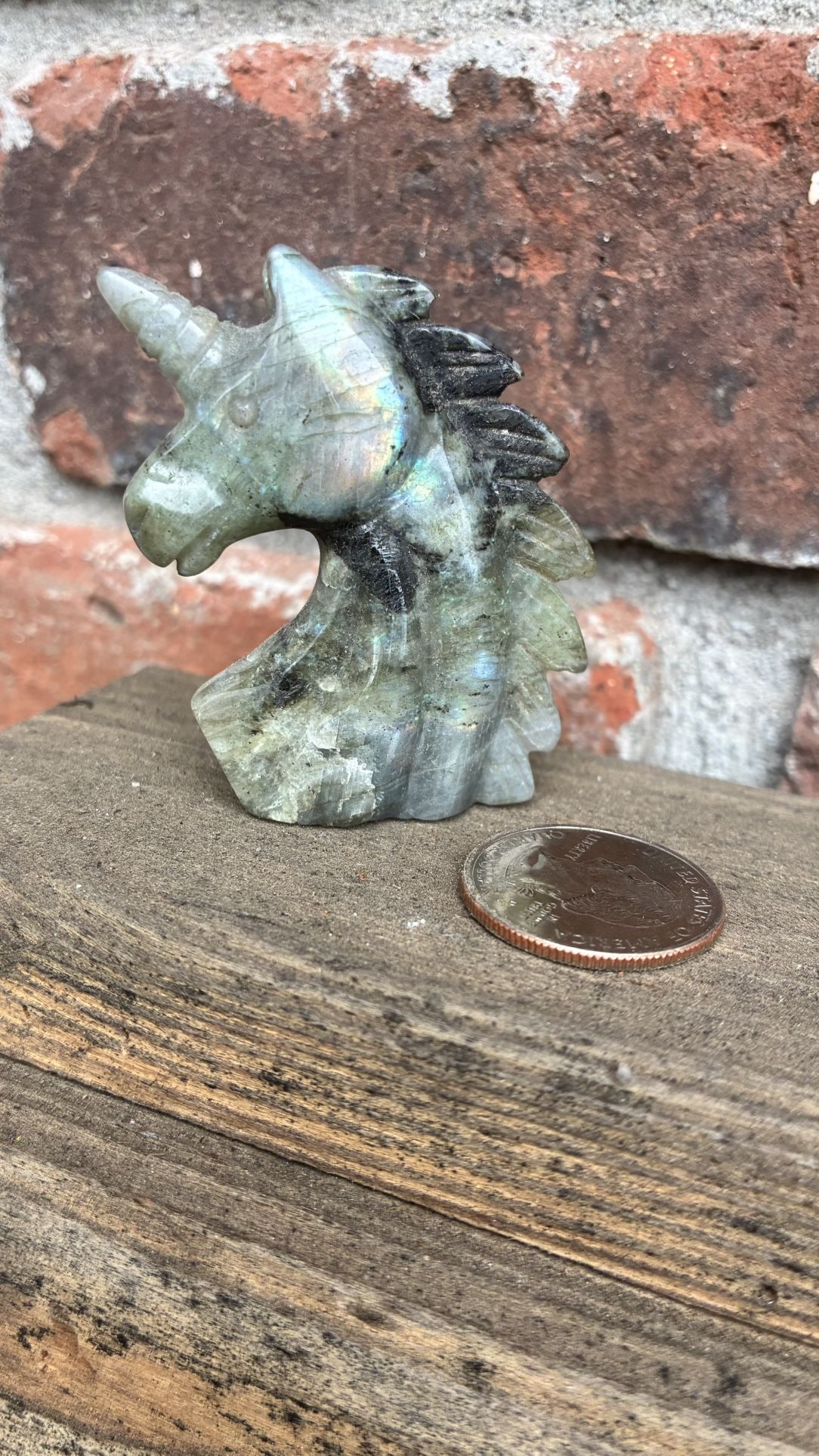 Labradorite Unicorn Carving