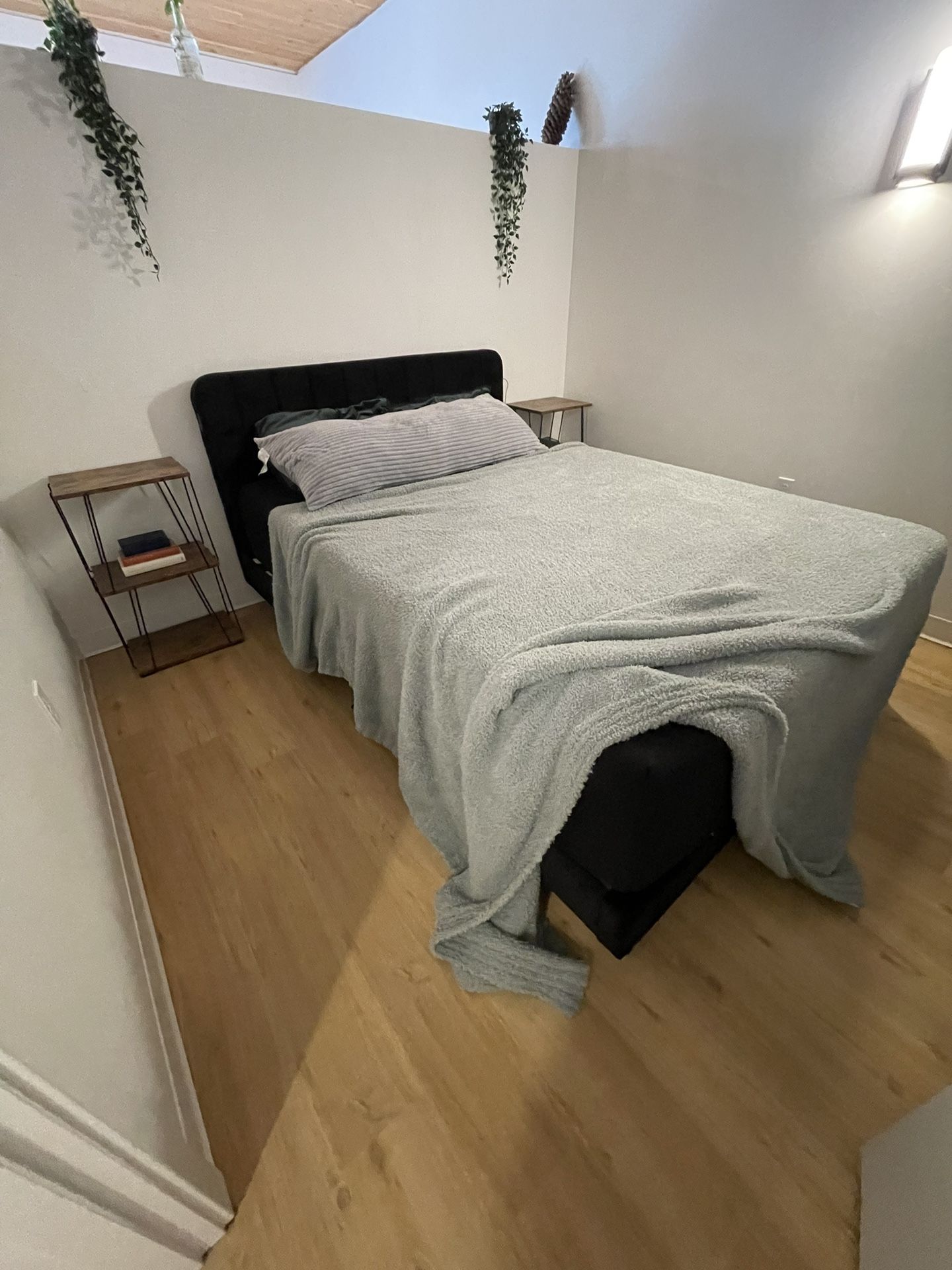 Queen bed frame & End tables For Sale