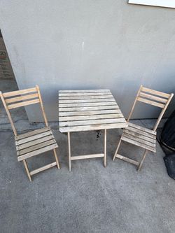 3-piece wooden folding bistro set