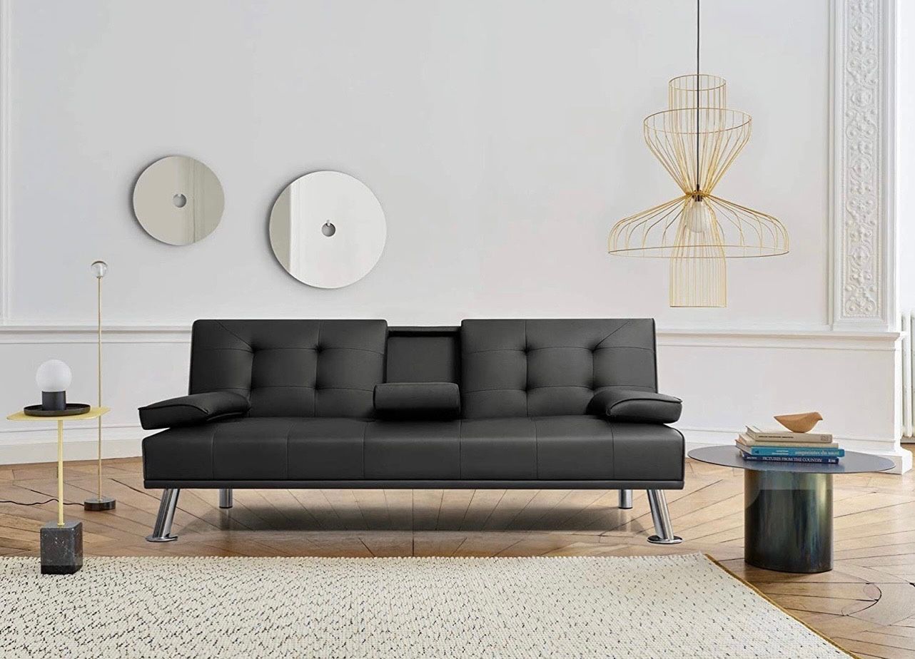 Leather Sofa/Futon