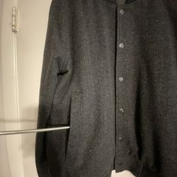 Claiborne Men’s Wool Blend Jacket – Black & Gray, Size L