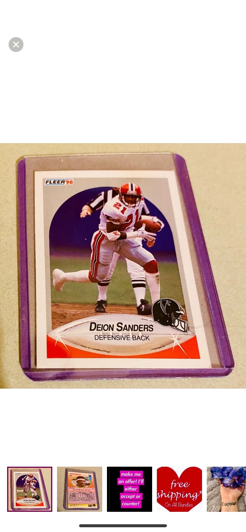 Deion Sanders #382 Fleer ‘90 Rookie Football Card NM